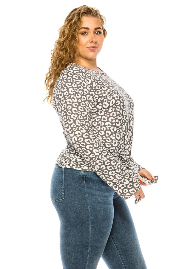 Plus Animal Print Top