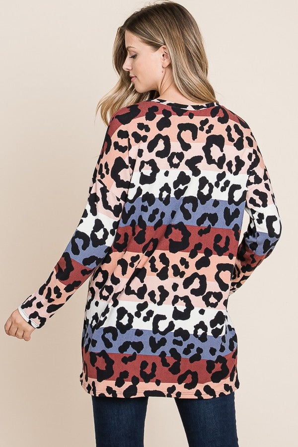 Animal Print Long Sleeve Top