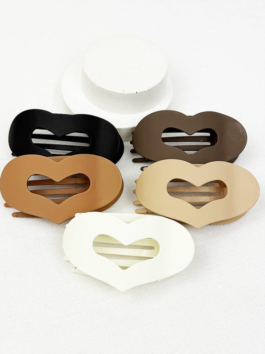 Matte Heart Flat Clips