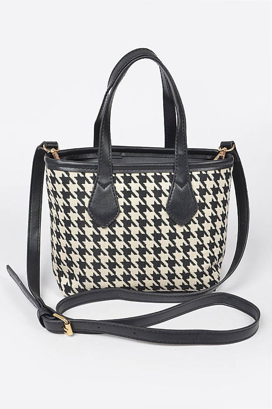 Tweed Check Small Tote Bag