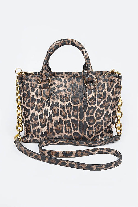Faux Leopard Tote Bag