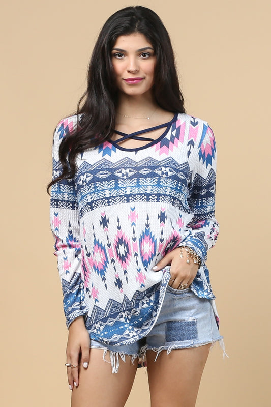 Aztec Waffle Top