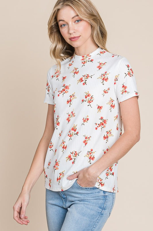Floral Mock Neck Top