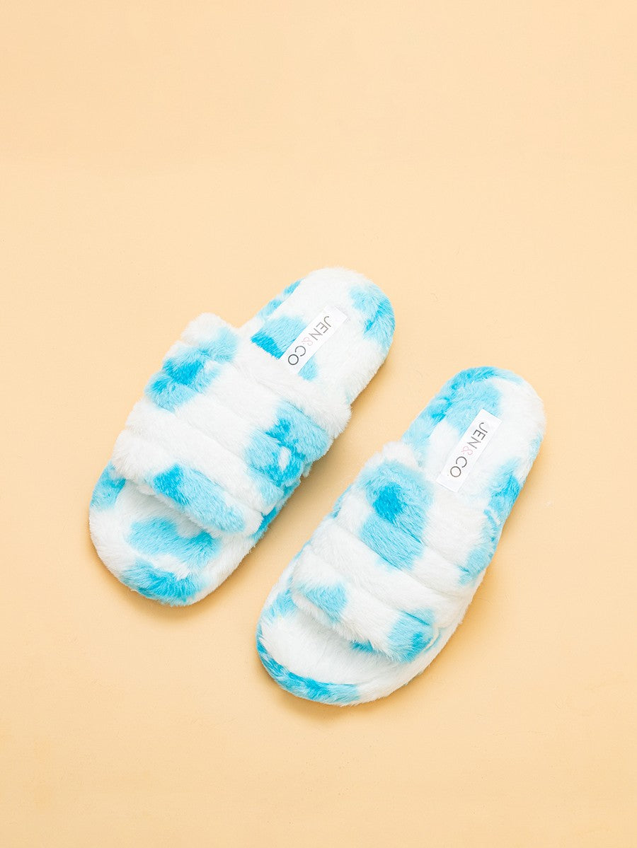 Delaney Cow Print Slippers