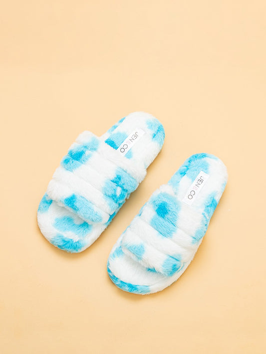 Delaney Cow Print Slippers