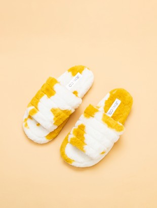 Delaney Cow Print Slippers