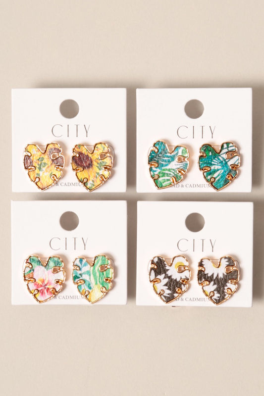 Leaf Shape Summer Post Earrings