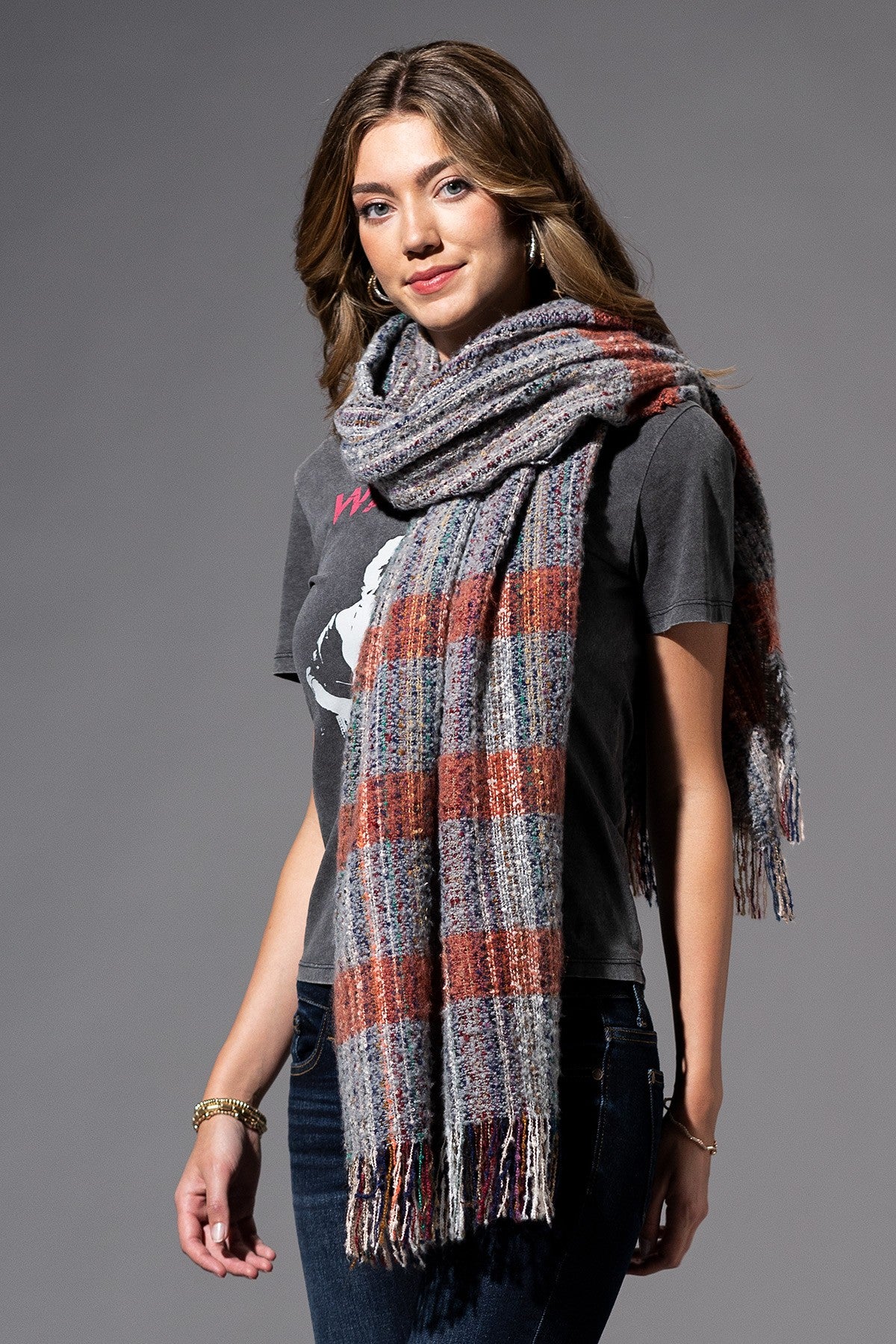 Multi Color Oblong Scarf – PEACOCK GLAMOUR