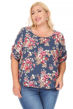 Plus Floral Print Top
