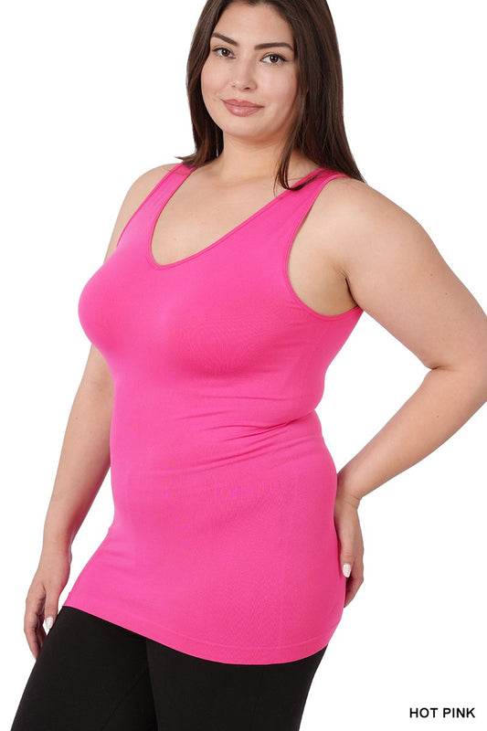 Plus V-neck Seamless Tank Top
