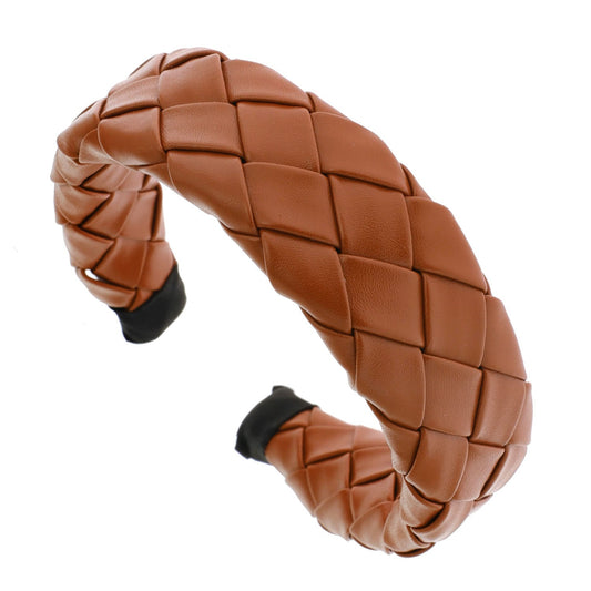 Braided Faux Vegan Leather Headband
