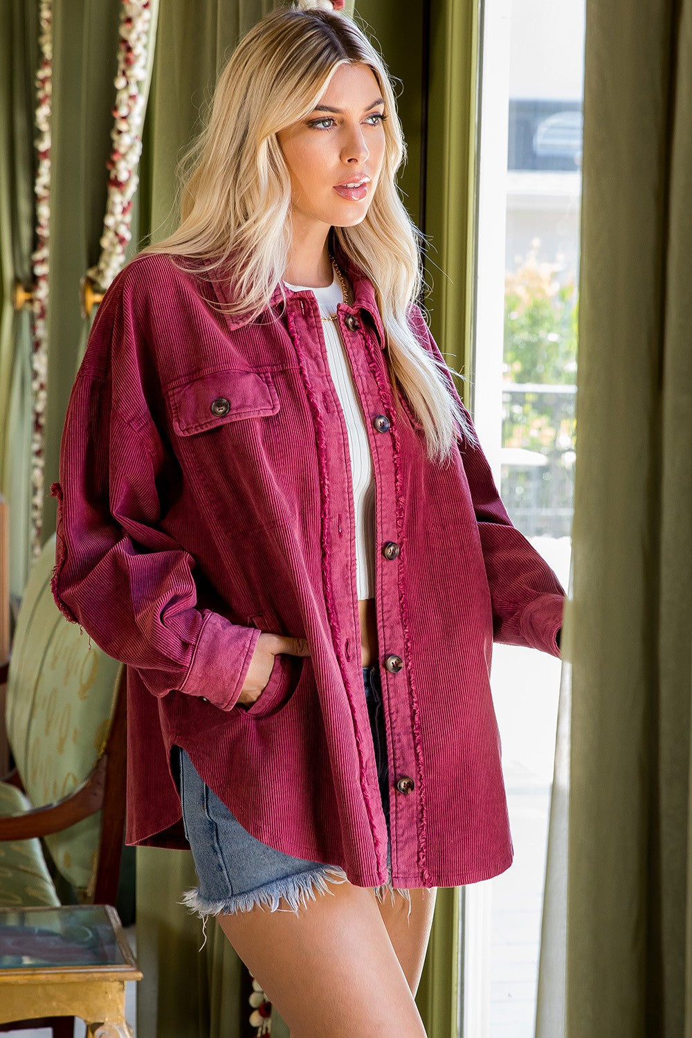 Corduroy Washed Shacket