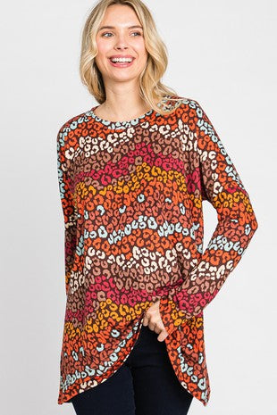 Multi Color Leopard Top