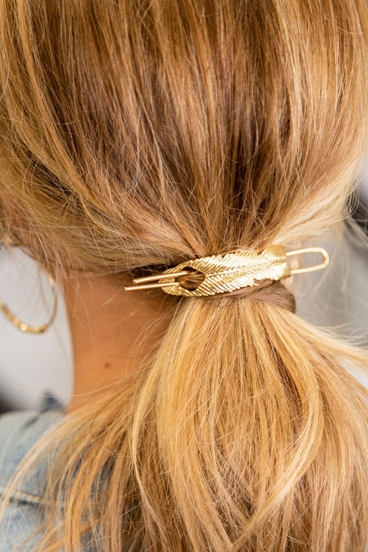 Feather Bun Pin Cuff Clip