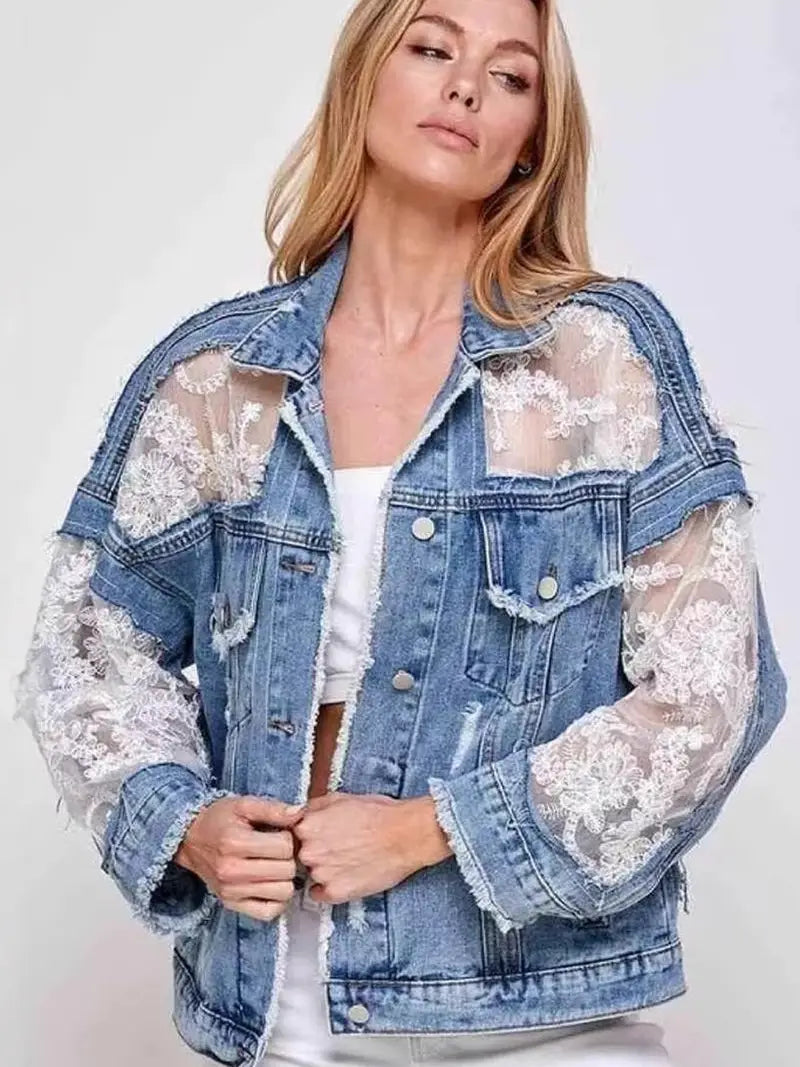 Denim And Lace Jacket