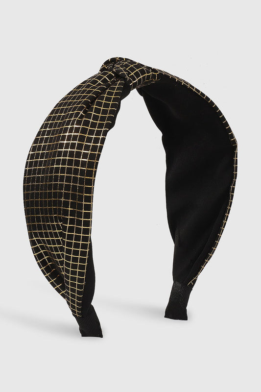 Gold Checkerboard Pattern Headband