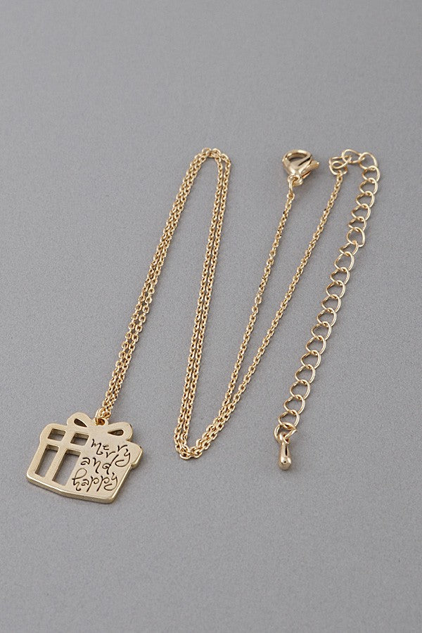 Merry & Happy Gift Necklace