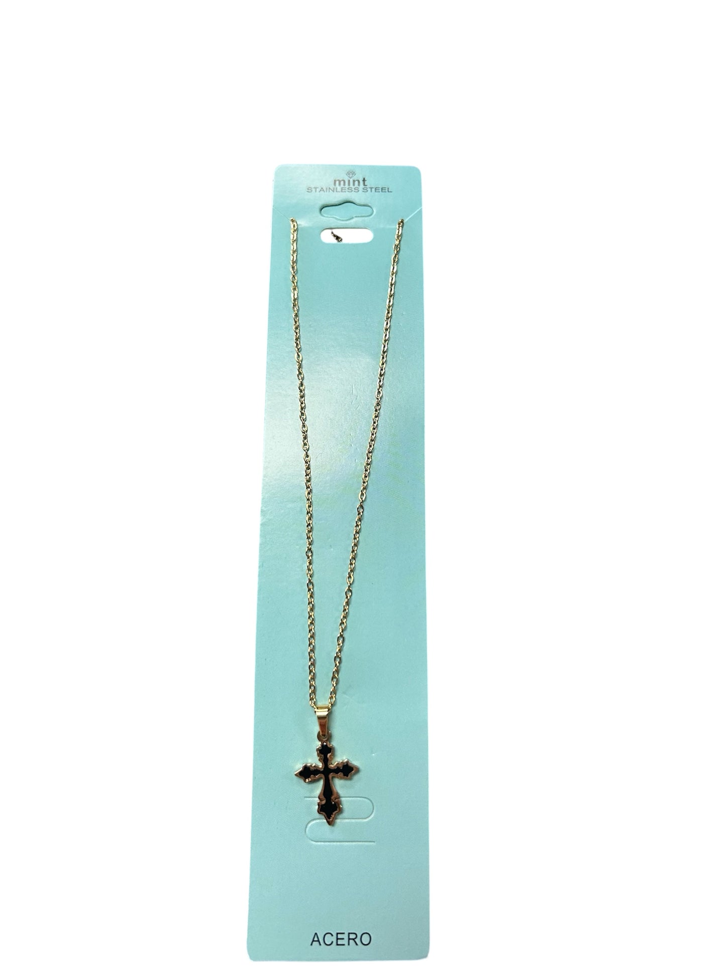 Stainless Steal Gold Cross Necklace