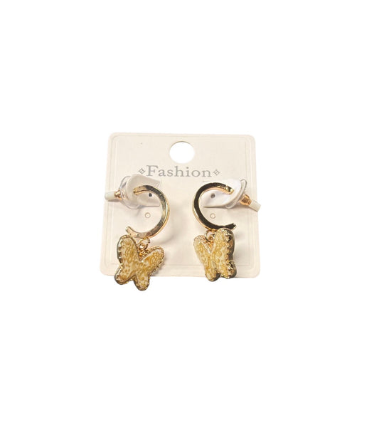 Ivory Butterfly Hoops