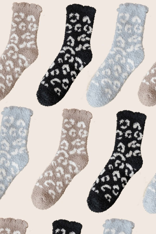 Leopard Fuzzy Socks
