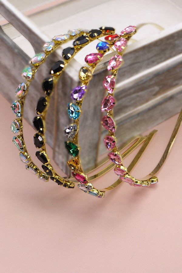 Acrylic Bead Rhinestone Embellished Headband