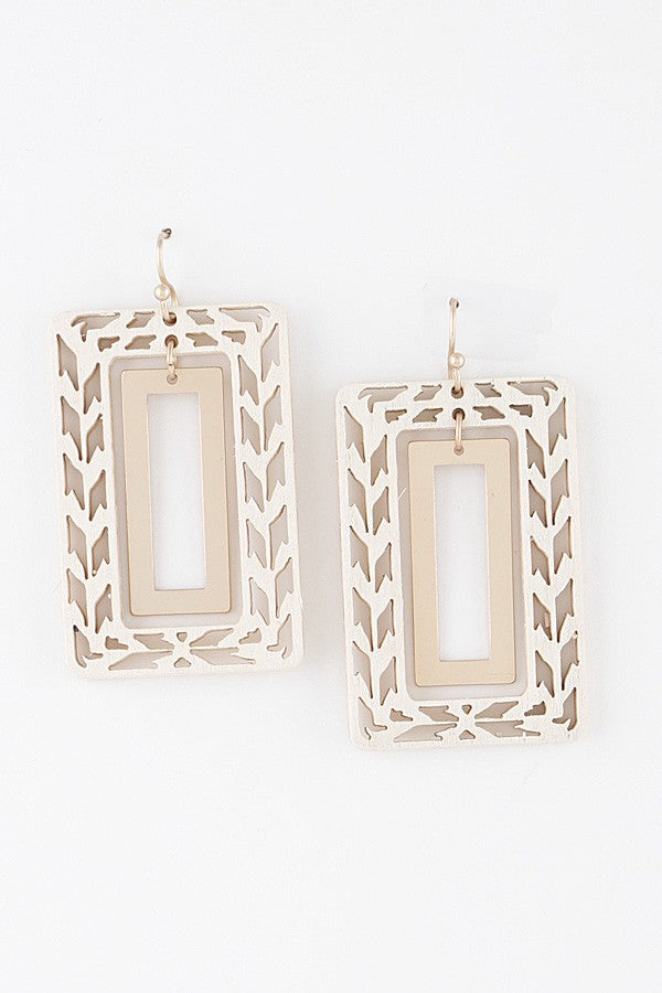 Abstract Cut Frame Earrings