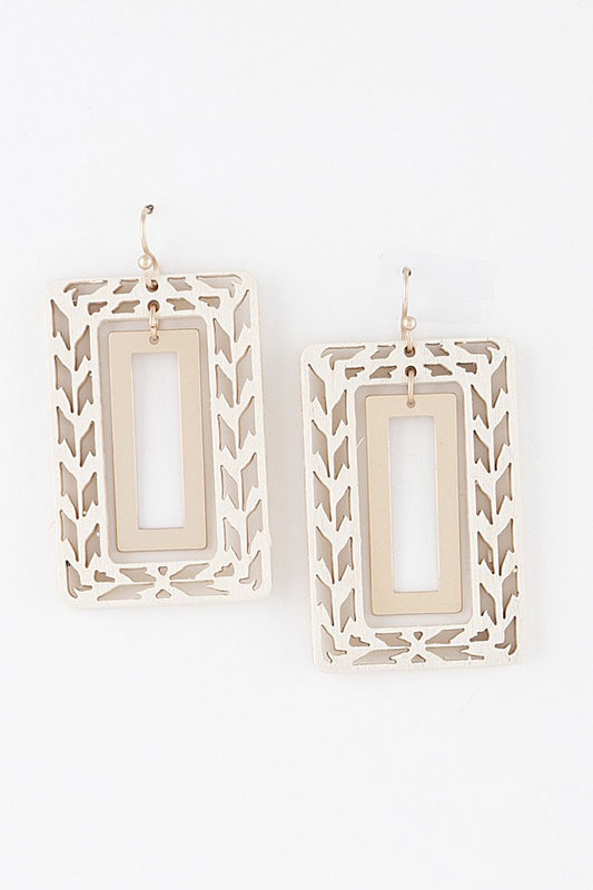 Abstract Cut Frame Earrings