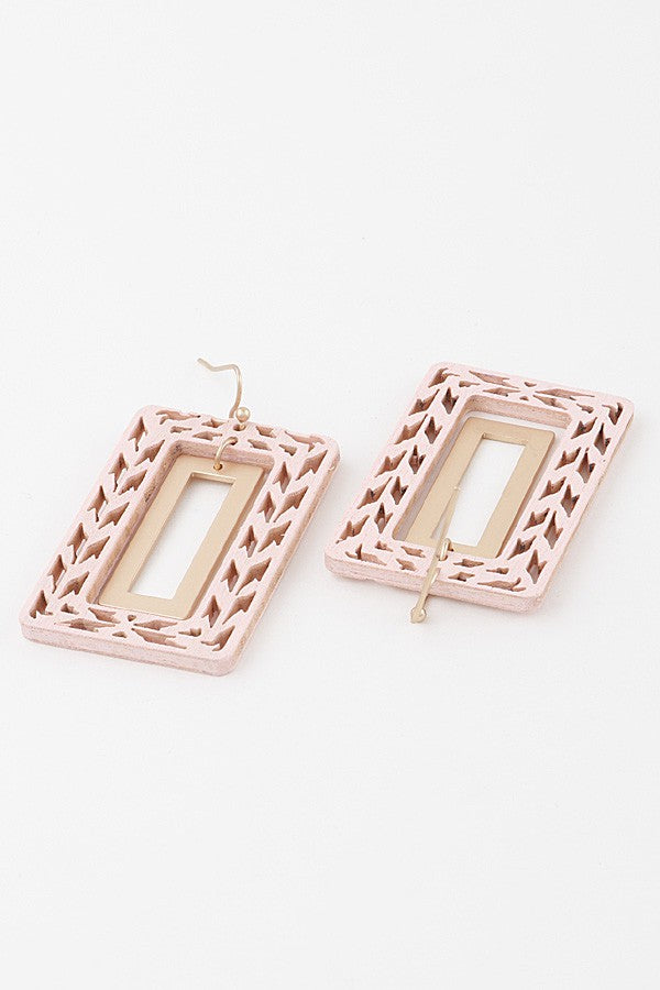 Abstract Cut Frame Earrings