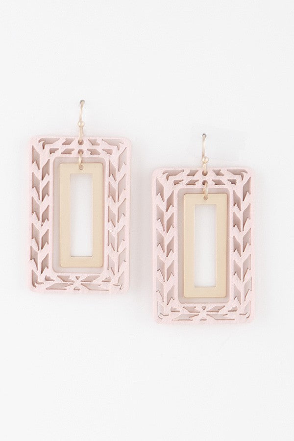 Abstract Cut Frame Earrings