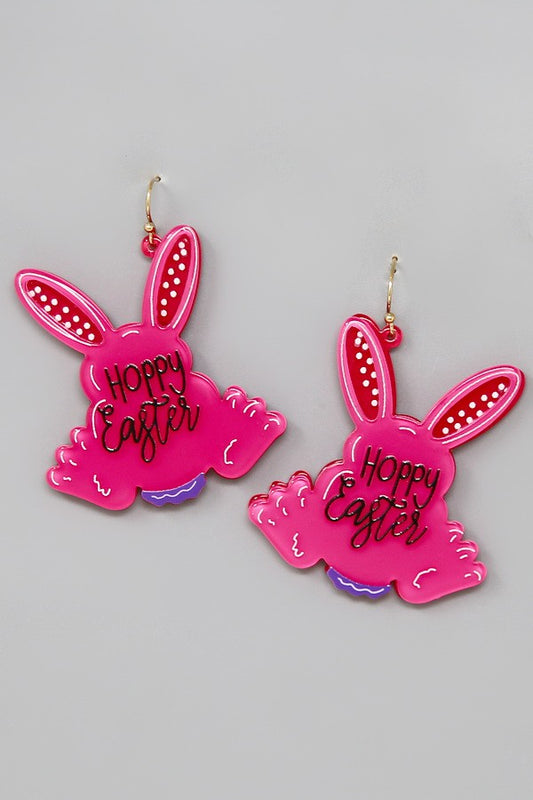 Hoppy Easter Bunny Acrylic Drop Earrings