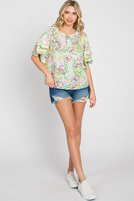 Plus Floral Print Top