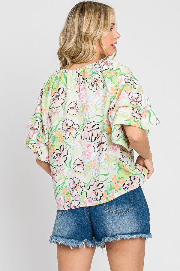 Plus Floral Print Top