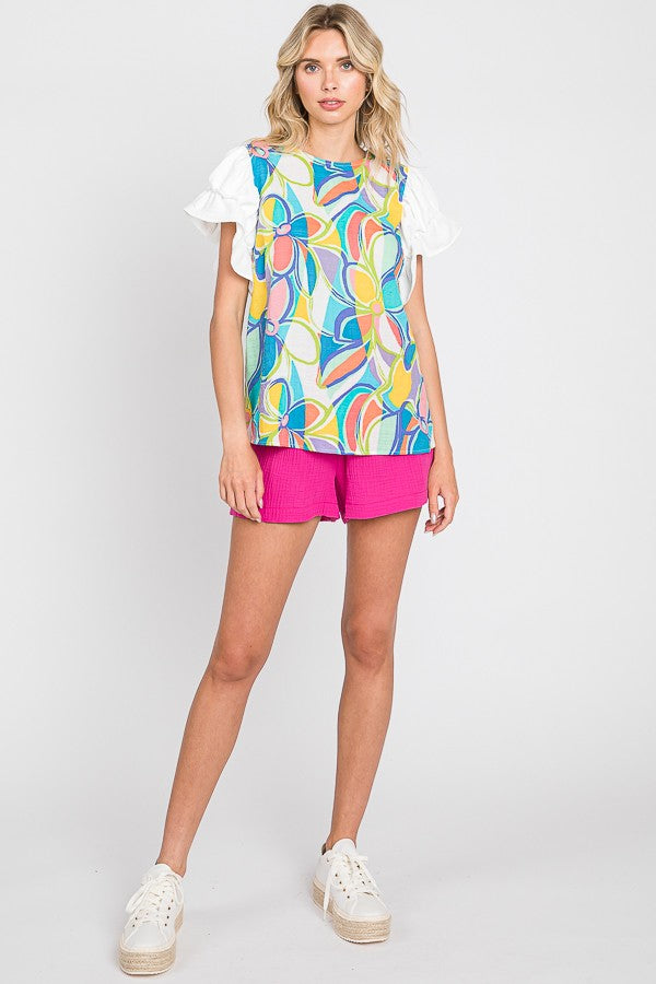 Plus Floral Multi-color Top