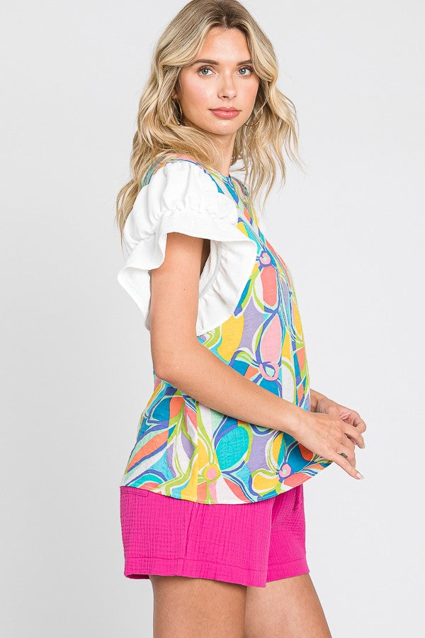 Plus Floral Multi-color Top