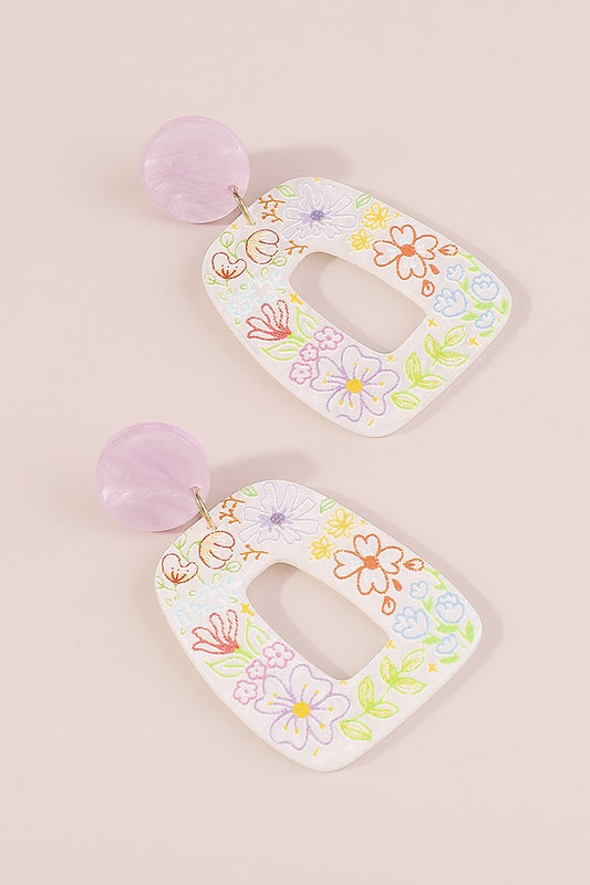 Acrylic Square Drop Earrings