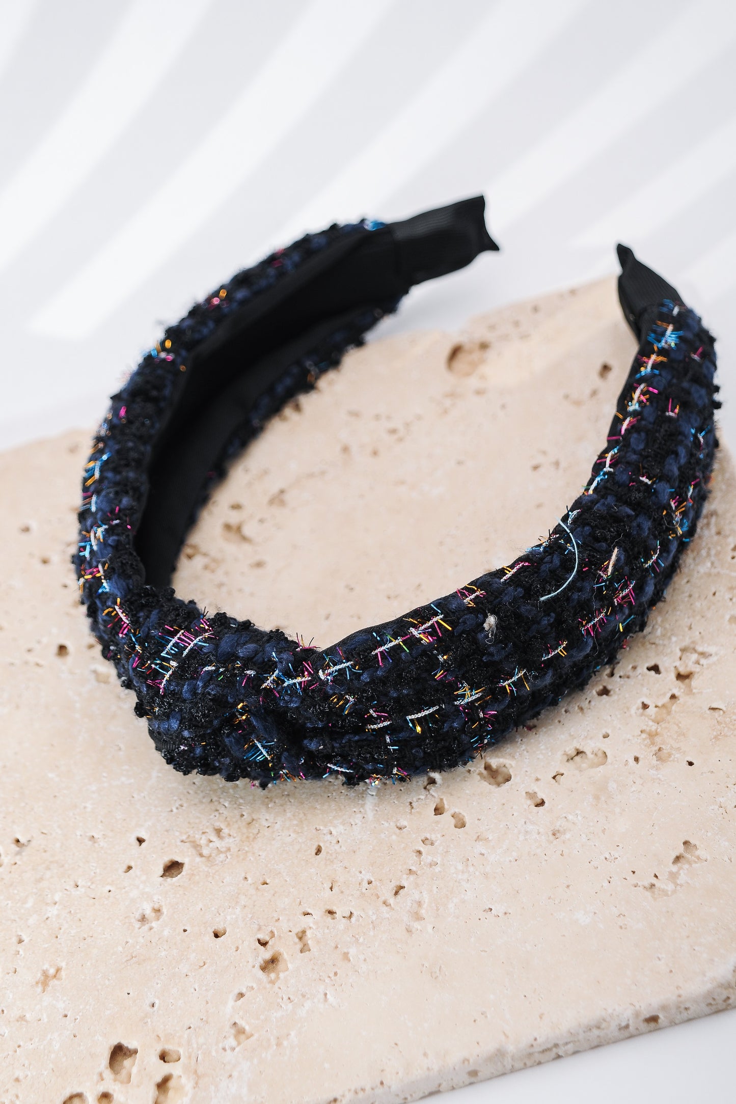 Tweed Checker Wide Knotted Headband