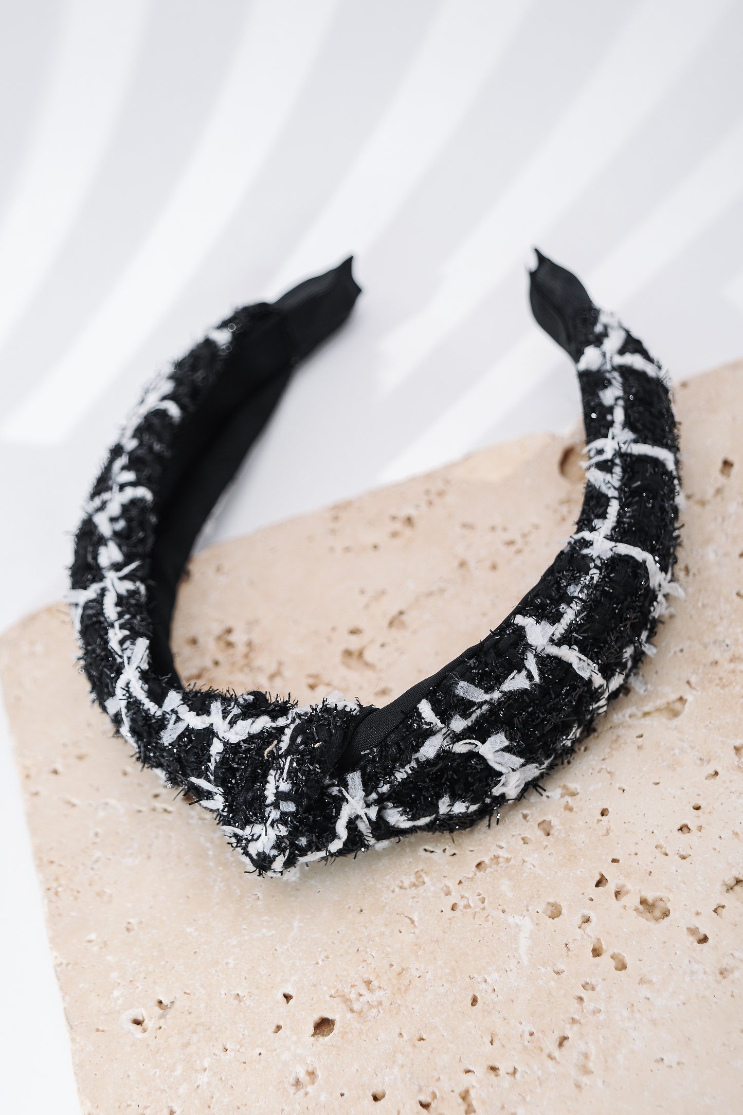 Tweed Checker Wide Knotted Headband