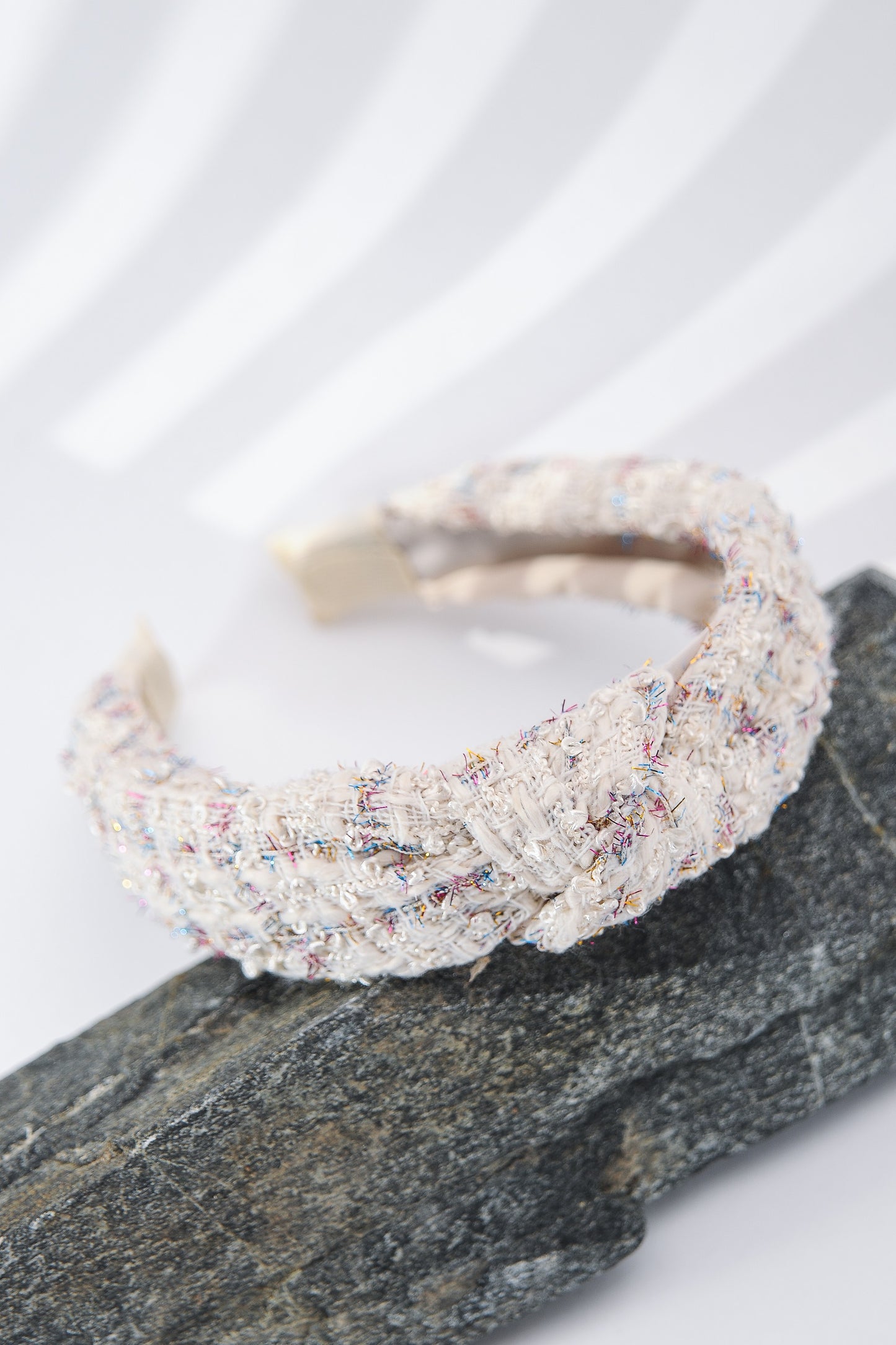 Tweed Checker Wide Knotted Headband