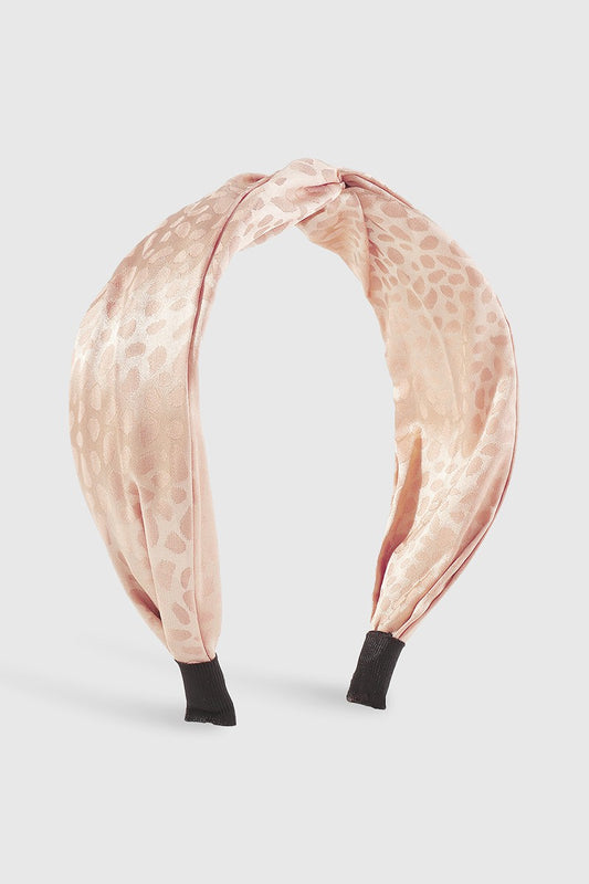 Champagne Shiny Satin Leopard Headband