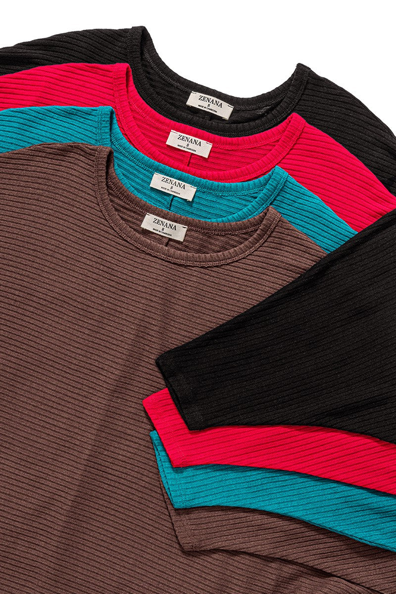 Ribbed Batwing Sweater