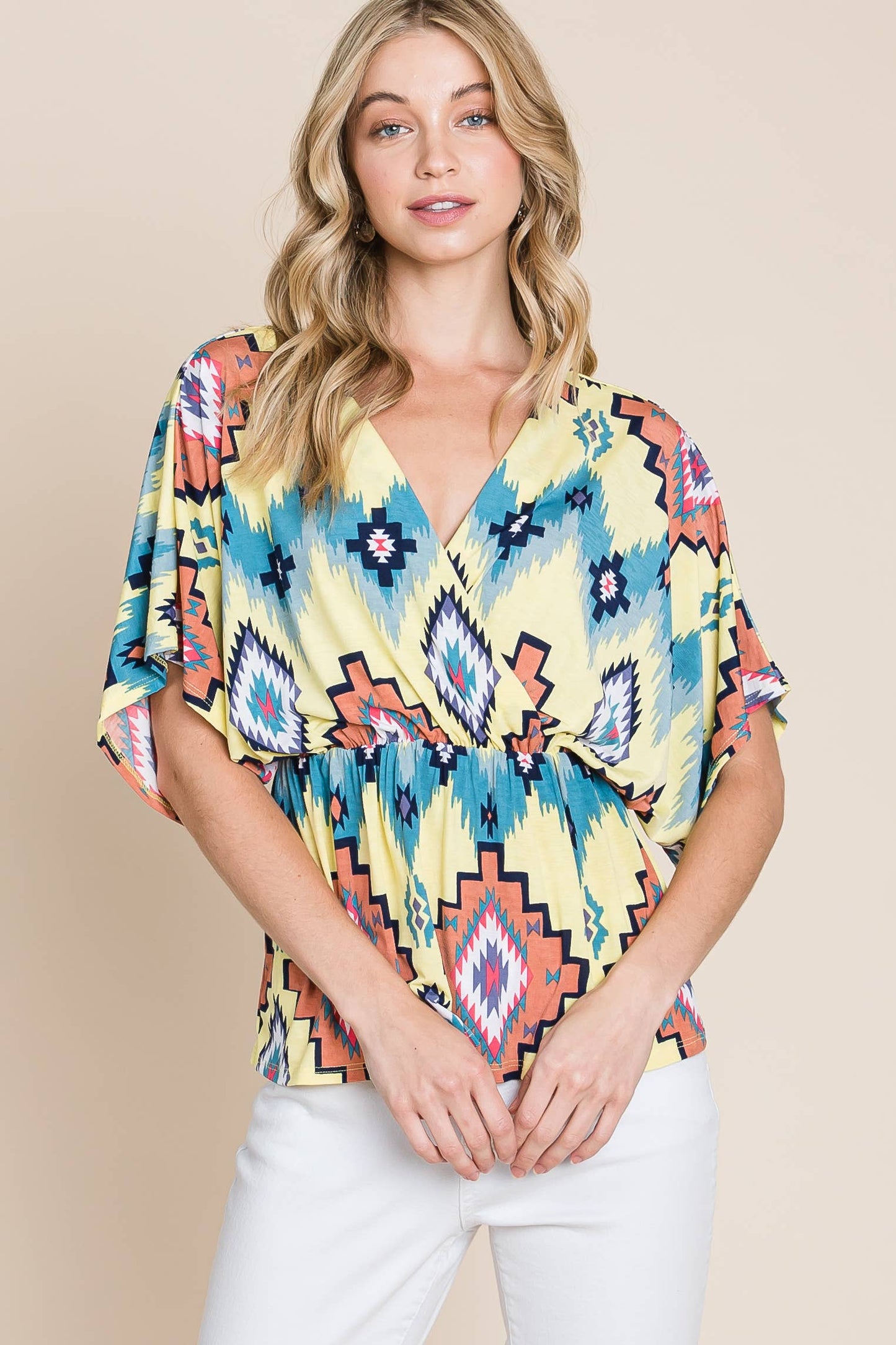 Tribal Multicolor Wrap Top
