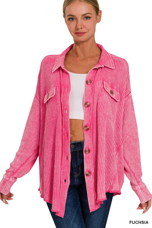 Oversized Waffle Shacket