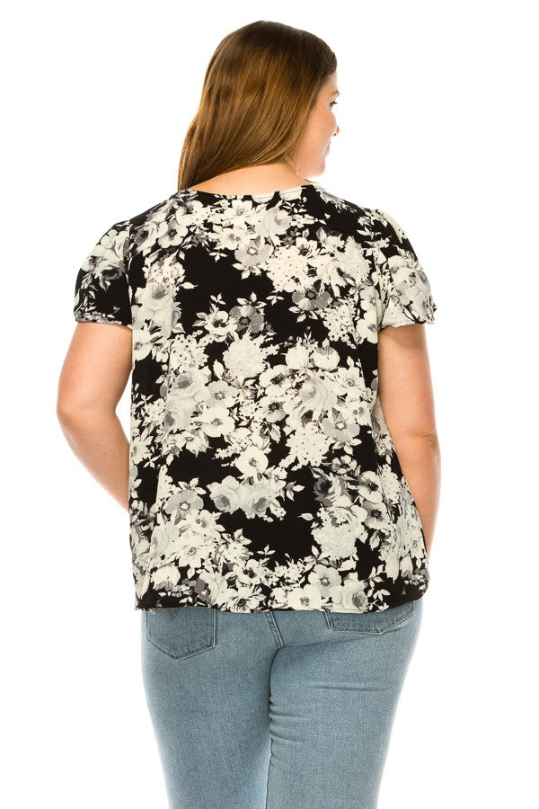 Plus Pleated Front Top