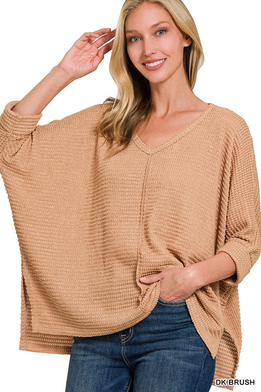 3/4 Sleeve Jacquard Sweater