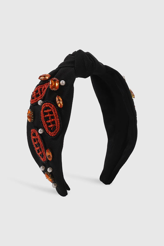 Game Day Beaded Football Headband
