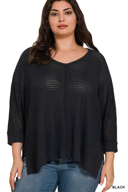 Zenana Waffle Sweater