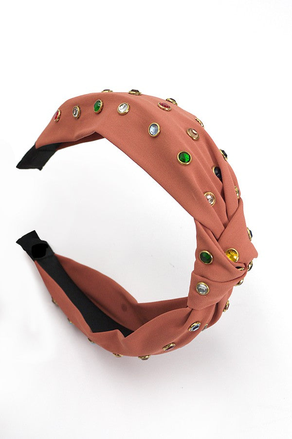 Rhinestone Wide Knotted Headband