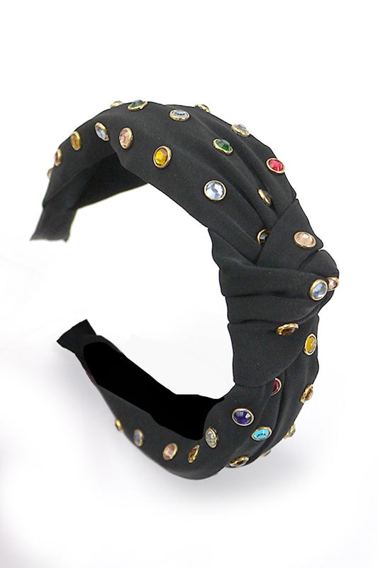 Rhinestone Wide Knotted Headband