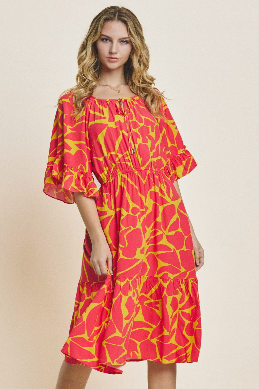 Plus Geo Pattern Midi Dress