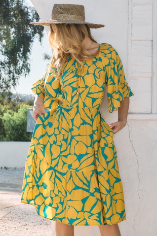 Plus Geo Pattern Midi Dress